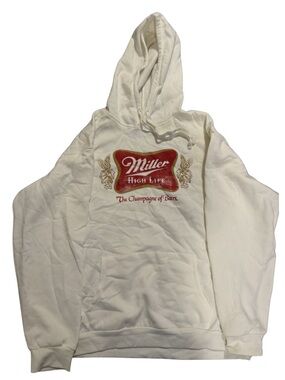 Tilly's Miller High Life Cream Hoodie with Red Logo